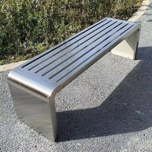 Banc d'extérieur robuste en acier inoxydable pour espaces publics, banquette commerciale pour zones fumeurs, gares de transit et vestiaires - Product Image 5