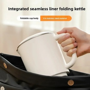 Nouvelle Bouilloire Électrique Pliante Portable d'Extérieur en Acier Inoxydable, Tasse de Voyage Domestique pour Faire Bouillir l'Eau, Bouilloire Compacte de Qualité Alimentaire - Product Image 2