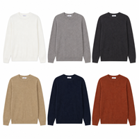 Pull tricoté à col rond pour homme, vente en gros directe usine, 7GG, uni, coupe ajustée, extensible, respirant, chaud, manches longues, décontracté, couche de base