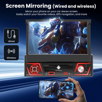 Qualité Exceptionnelle Android 14 Carplay Écran Tactile Auto 7 Pouces IPS Rétractable Navigation GPS Universelle MP5 1 Din Voiture