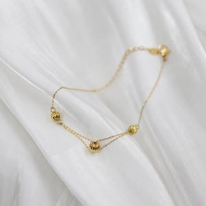 18K PVD Stainless Steel Round Ball Bracelet Small Gold Color Beans Women's <b>Chain</b> Bracelet Personalized Trendy Jewelry - Product Image 3