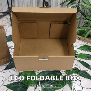 Sac à main en carton ondulé brun recyclable, personnalisé, imprimé UV quadricolore, pliable, écologique, haut de gamme, petit carton d'expédition - Product Image 2