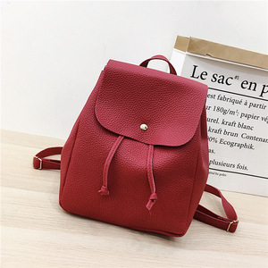 ¡Novedad de 2021! Mochila doble pequeña negra para mujer, mochilas <span class=keywords><strong>Clemence</strong></span> de Color puro para mujer - Product Image 6