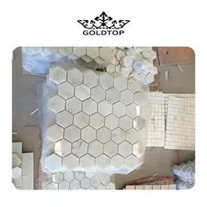 GOLDTOP OEM/ODM Marmore mosaico azulejo hot sell wholesale sheet tile calacatta white marble tile white marble mosaic tile