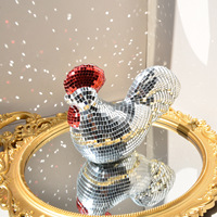 Ornements décoratifs exclusifs transfrontaliers semi-artisanaux effet miroir disco, décorations et fournitures pour fête d'anniversaire thème Coq et Poussin
