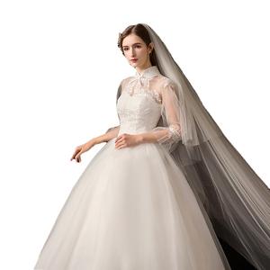 Stock barato Sheer manga vestido de baile vestidos de <span class=keywords><strong>novia</strong></span> Stand Collar apliques encaje <span class=keywords><strong>novia</strong></span> vestidos de <span class=keywords><strong>novia</strong></span> - Product Image 2