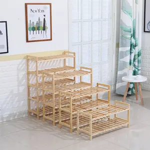 Rts Product Wooden 4Tiers Shoe Racks Shoe Storage Cabinet