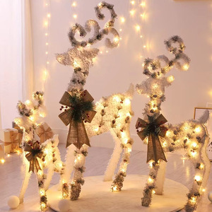 Christmas <b>Light</b>-<b>Up</b> Flocked Deer Figurine 70cm 120cm Indoor Decorative Props - Product Image 1