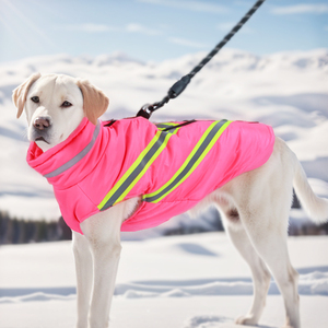 Fabricante al por mayor impermeable cálido invierno perro abrigo con rayas reflectantes - Product Image 6