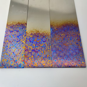 Kích thước tùy chỉnh Titan Damascus tấm/thanh phẳng 3 hợp kim bốn lá cỏ ba lá mô hình vật liệu kỳ lạ cho mặt dây chuyền hoặc dao - Product Image 6