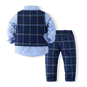 CQZ Tzc3223 Vente en gros Ensemble de 3 pièces pour enfants Costume formel pour garçon Tenue pour enfant Costume pour garçon Ensemble de vêtements d'été pour bébé garçon - Product Image 2