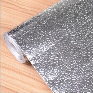 Aluminum Foil Drawer Liner 30cmx500cm Self-adhesive Oil-proof <b>Waterproof</b> Kitchen Cabinet <b>Mat</b> Silver Orange Peel Texture - Product Image 1