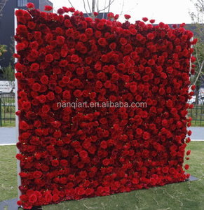 Handmade chất lượng tốt Nhân Tạo Hoa Hồng Đỏ Tường Đẹp Wedding party đạo cụ bán buôn Wedding <span class=keywords><strong>Backdrop</strong></span> - Product Image 4