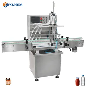 FK-SPEEDA automatic jel cream gel sunscreen barrier cosmetic skincare cream lotion filler 6 Nozzle Filling Machine Liquid