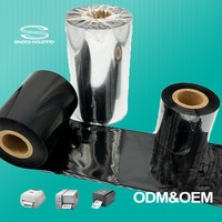 Pita Resin Campuran Premium 110mm*100m Serbaguna Kelas Industri yang Dapat Disesuaikan OEM untuk Label Farmasi Kertas Sintetis