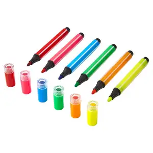 Çocuklar yıkanabilir Marker 48 renk Finecolour suluboya okul malzemeleri akrilik boya renk İşaretleyiciler grafiti