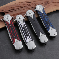 Couteau de survie pliable de poche pour le camping et la chasse, nouveau style 2026, manche G10, avec des couleurs rouge, bleu et noir, idéal pour un usage quotidien