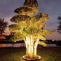 Luminaire solaire extensible 48W-180W pour arbre, en alliage d'aluminium, IP65, pour extérieur, jardin, allée, anneau lumineux pour palmier, petit modèle LED