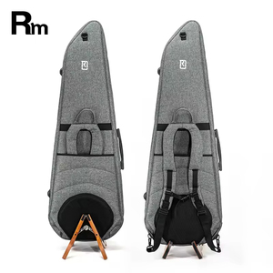 Coolift-D Mochila Estilo Guitarra Estuche Bolsas dobles Borgoña Eléctrico Mini Grueso Doble Duro Profesional A prueba de golpes Impermeable - Product Image 3