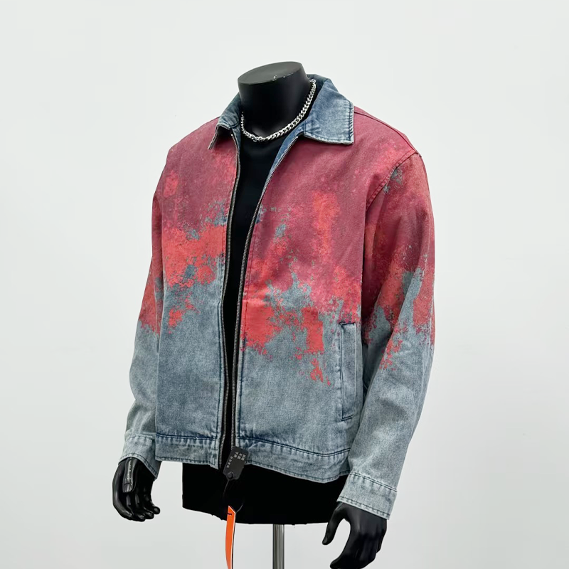 Best Selling Red Denim Jackets Customizable Style for Men Women