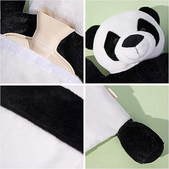 Premium Classic Rubber Hot and Cold Water Bottle with Cute Stuffed Panda Cover