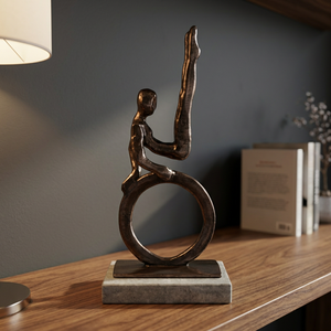 Contemporary Aluminium <b>Figurative</b> Sculpture Handmade Artistic Tabletop Decor for Living Room Jaffs Exports JE849 Eco-Friendly - Product Image 3