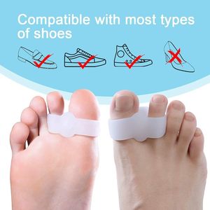 Lot de 12 correcteurs d'hallux valgus, séparateurs d'orteils avec 2 boucles, espaceur pour gros orteil adapté aux hallux valgus et aux orteils superposés (blanc) - Product Image 3