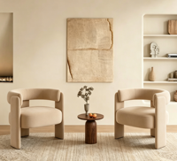 Fauteuil d'appoint moderne en stock aux États-Unis, fauteuil simple de designer à accoudoirs incurvés, fauteuil de salon en velours pour chambre à coucher