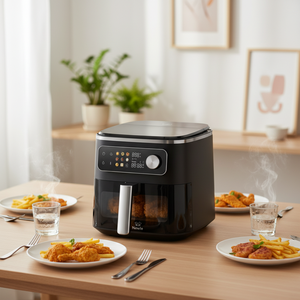 Nouvelle friteuse à air vapeur Newle 7L avec cuve en acier inoxydable, réservoir d'eau <span class=keywords><strong>de</strong></span> 1100 ml, cuiseur sain numérique 3-en-1 avec fonction <span class=keywords><strong>de</strong></span> nettoyage à la vapeur - Product Image 3