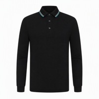 Camisetas Polo de Algodón para Hombre, Camisetas Polo de Manga Larga a Rayas, Camiseta Polo de Golf de Manga Larga para Hombre