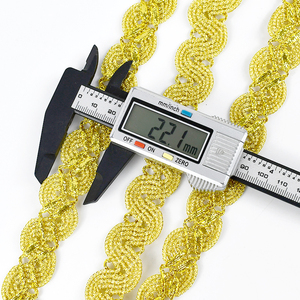 Deepeel AP159 2cm bricolage couture vêtements accessoires <span class=keywords><strong>large</strong></span> ligne or argent dentelle décorative S Type bord incurvé dentelle tricotée - Product Image 3