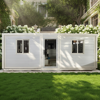 Bureau conteneur extensible moderne de 20 pieds, mini-maison préfabriquée pour studio de jardin, espace de travail calme, ADU avec salon