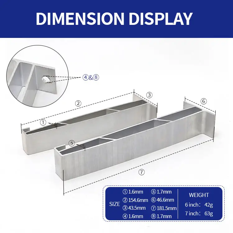 Soporte de suspensión de canalón de aluminio fundido a presión de 6 ''/7''/8 ''para sistema de drenaje de lluvia