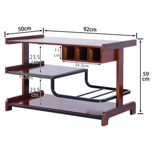 Multi Layer <b>Storage</b> <b>Cart</b> 3 Floors Floor Standing Kitchen Food Serving Rack Rectangle Shape Standing Type - Product Image 4