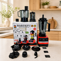 Mixeur-presse-agrumes et blender 8-en-1 puissant pour jus frais, smoothies, fruits, légumes et glace, avec fonction robot culinaire et moulin à épices