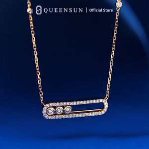 Collier Diamant 1 Carat QUEENSUN IGI pour Bijoux de Laboratoire GIA, Chaîne Clavicule en Or Blanc 14K/18K, Ensemble Collier Meixikaa 1 Carat - Product Image 1