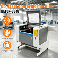 Machine de gravure laser CO2 multifonctionnelle DETON-6040 75W 180W, machine de marquage et de découpe laser fractionnel, industrie publicitaire