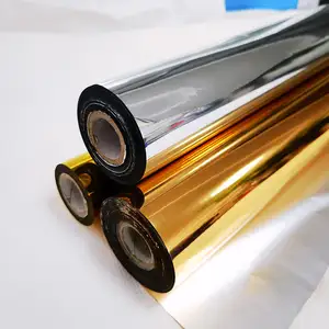 Gold and Silver Printable Film glossy or brushed gold and silver pet metallic self adhesive print film