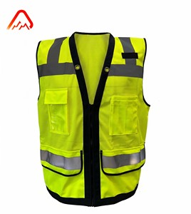 Gilet di <span class=keywords><strong>Sicurezza</strong></span> Riflettente in Poliestere a Rete ANSI Classe 2 per Uomo, Personalizzabile con <span class=keywords><strong>Logo</strong></span>, per Lavoro e Costruzioni - Product Image 3
