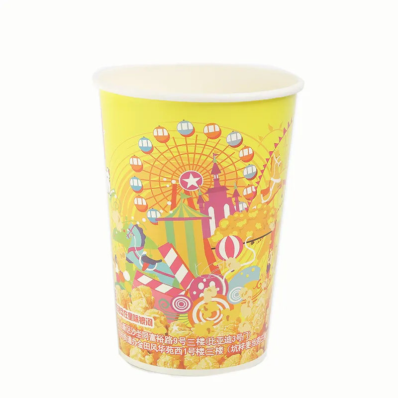 Runder 15-Unzen-Papierbecher mit Kunststoffdeckel für Verpackung von Speisen Eiscreme Nudeln Suppe Sorg und Kaffee stapelbares Material