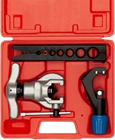 Kit de sertissage, 7 matrices 3/16-3/4" 45 °   Kit de sertissage excentrique robuste pour CVC avec 7 matrices (3/16-3/4") et coupe-tube. 45 °   Flare