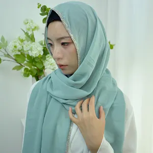 Showl Dubai Hijab Head Scarf Shawls Hijab Embroidery For Muslim Pattern Ladies Ethnic Scarves Sha Women 10 Color