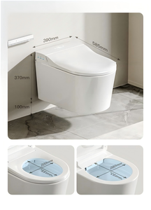 Inodoro Eléctrico Moderno con Bidé, Inodoro Inteligente de Cerámica Automático, Inodoro Suspendido en la Pared, Inodoro Inteligente con Control Remoto - Product Image 6