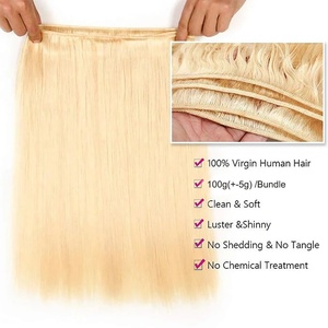 Cabello Humano Liso al por Mayor, Extensiones de Cabello Humano 100% Real, Cabello Virgen Vietnamita, Tejido de Cabello Rubio 613, Paquete de Cabello - Product Image 4
