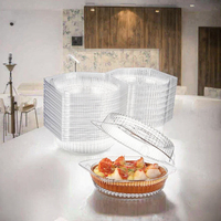 Contenitori Alimentari Monouso in PET a Conchiglia con Coperchio a Cerniera, Vassoi Trasparenti in Plastica per Torte e Pizza, Ideali per la Conservazione degli Alimenti