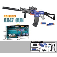 Pistola eléctrica de disparo continuo AK47, pistola de balas blandas, carcasa recargable, Arma de plástico para lanzar, juguete para niños