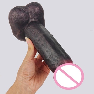 FAAK Black Men Penis Fat Silicon <b>Dildo</b> Artificial Penis for Women with Suction Cup - Product Image 3