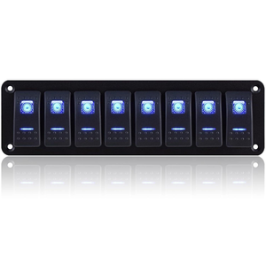 Panel de interruptores basculantes de aluminio con iluminación LED de 4/6/8 posiciones, 12V/24V, función de encendido/apagado <span class=keywords><strong>para</strong></span> coche, barco, camión, Jeep, RV - Product Image 4
