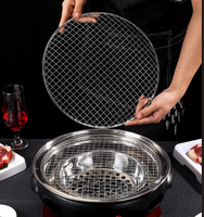 Grille de barbecue jetable ronde en maille pour la cuisson en camping