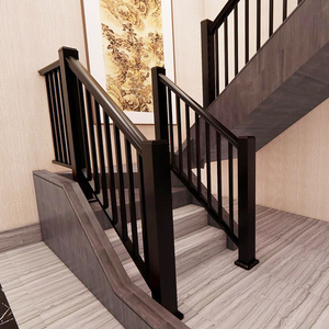 Sendar OEM miễn phí thiết kế nhà kim loại đục lỗ thép ống vuông nhôm sắt hiện đại cầu thang lan can bài viết hàng rào - Product Image 1